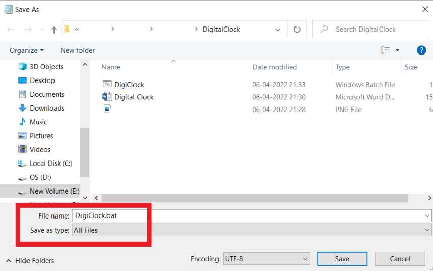 Digital Clock in 13 Lines